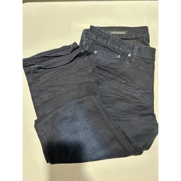 twelveounce Jeans Mens 32 Skinny Button Fly Dark Wash Denim Blue Japanese Cotton